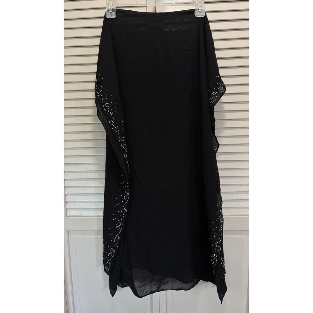 Studio Black Pashmina Rhinstones OS Polyester‎ Size 26" Wide X 72" Long